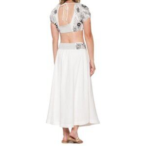 Free People Lotus Shirt and Skirt Set - Short Sleeve Lining Cotton Size‎ L New